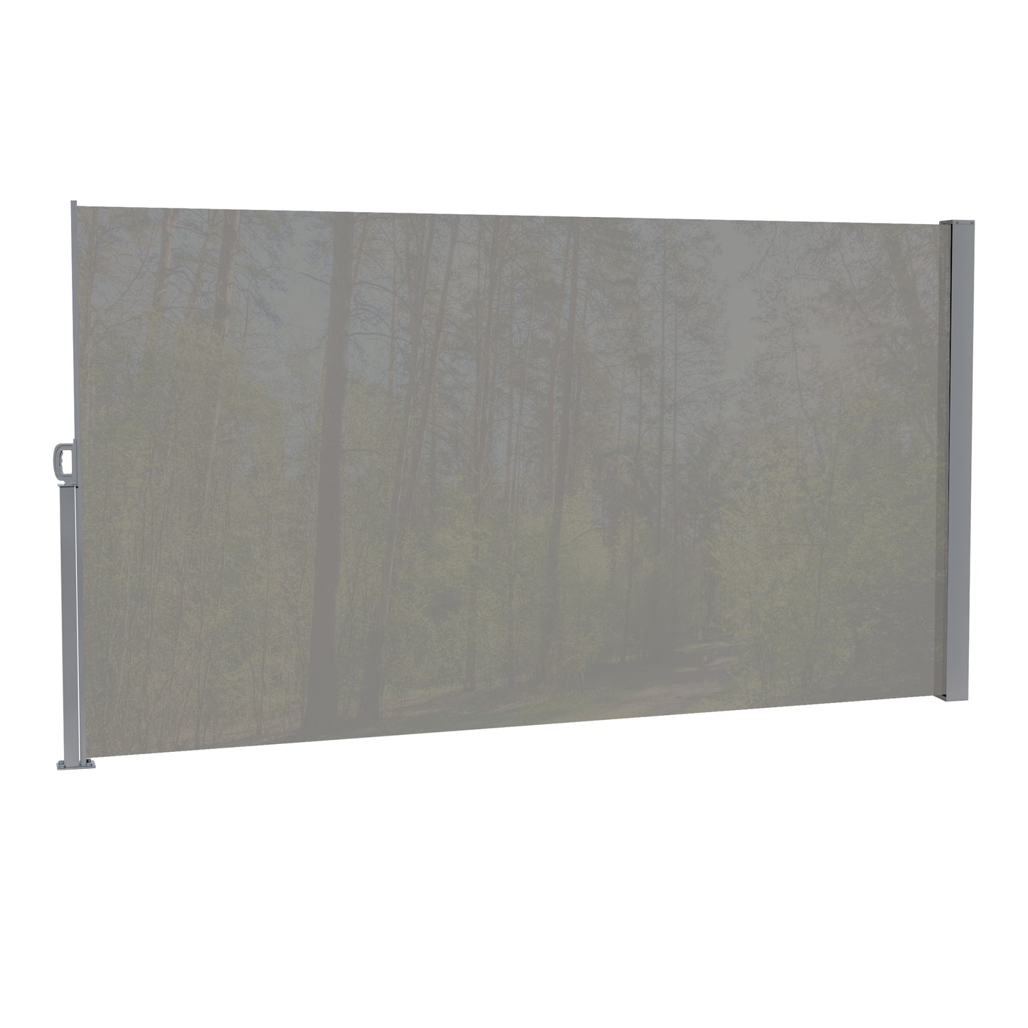 71"x138" Retractable Side Awning Screen, Semi-transparent with UV printing,UPF50+,Ideal for blocking sunshine and wind, Creating private space for garden,balcony and swimming pool.