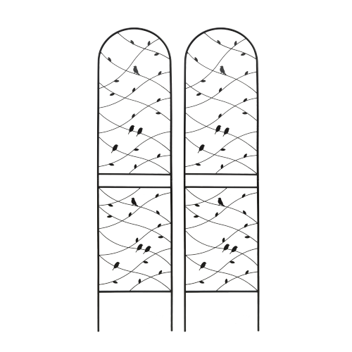 2 Pack 86.7 in. x 19.7 in. Black Metal Garden Trellis, Rustproof Trellis for Climbing Plants Outdoor Flower Support