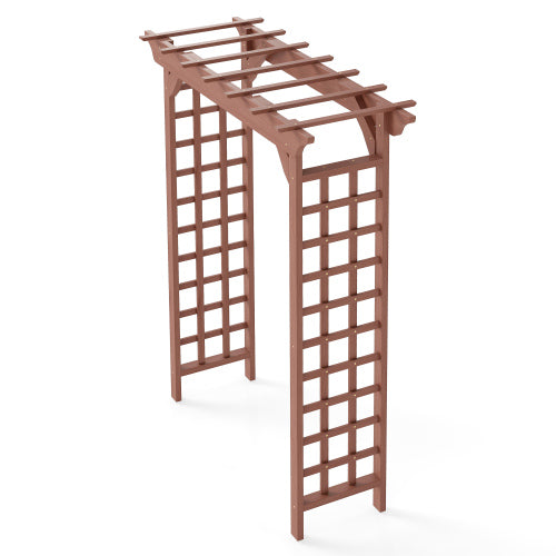 85 in. x 63 in. Wooden Garden Arbor,Outdoor Garden Arch Trellis for Climbing Vines,Garden Arbor Arch with Trellis-Brown