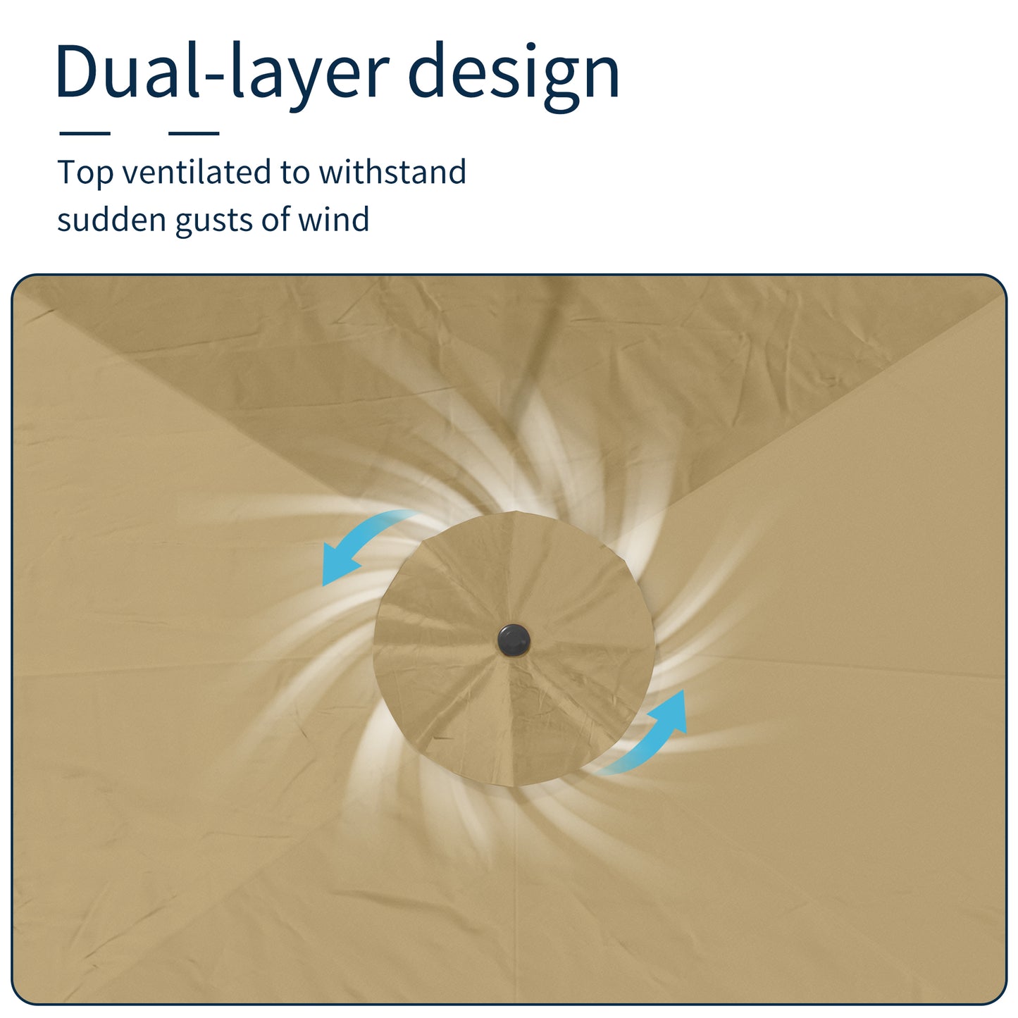 11FT Square Cantilever Patio Umbrella in Beige(without Umbrella Base)