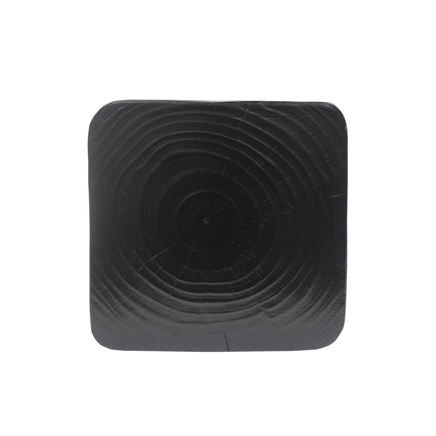 Outdoor Side Table,Twist Shape End Table,Decorative Accent Table,Garden Stool Table for Patio Balcony Beach Pool Side,Lightweight Concrete,Wood Like Texture,Black Color