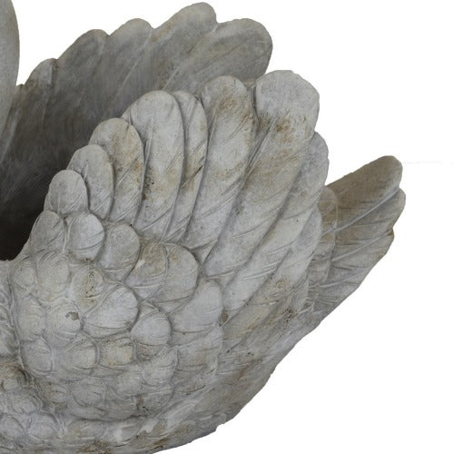 15.5 in. Swan Gray Composite Planter Decorative Pots Indoor/Outdoor Patio Garden Decor (15.5 in. W x 16.5 in. H) 1-Pack