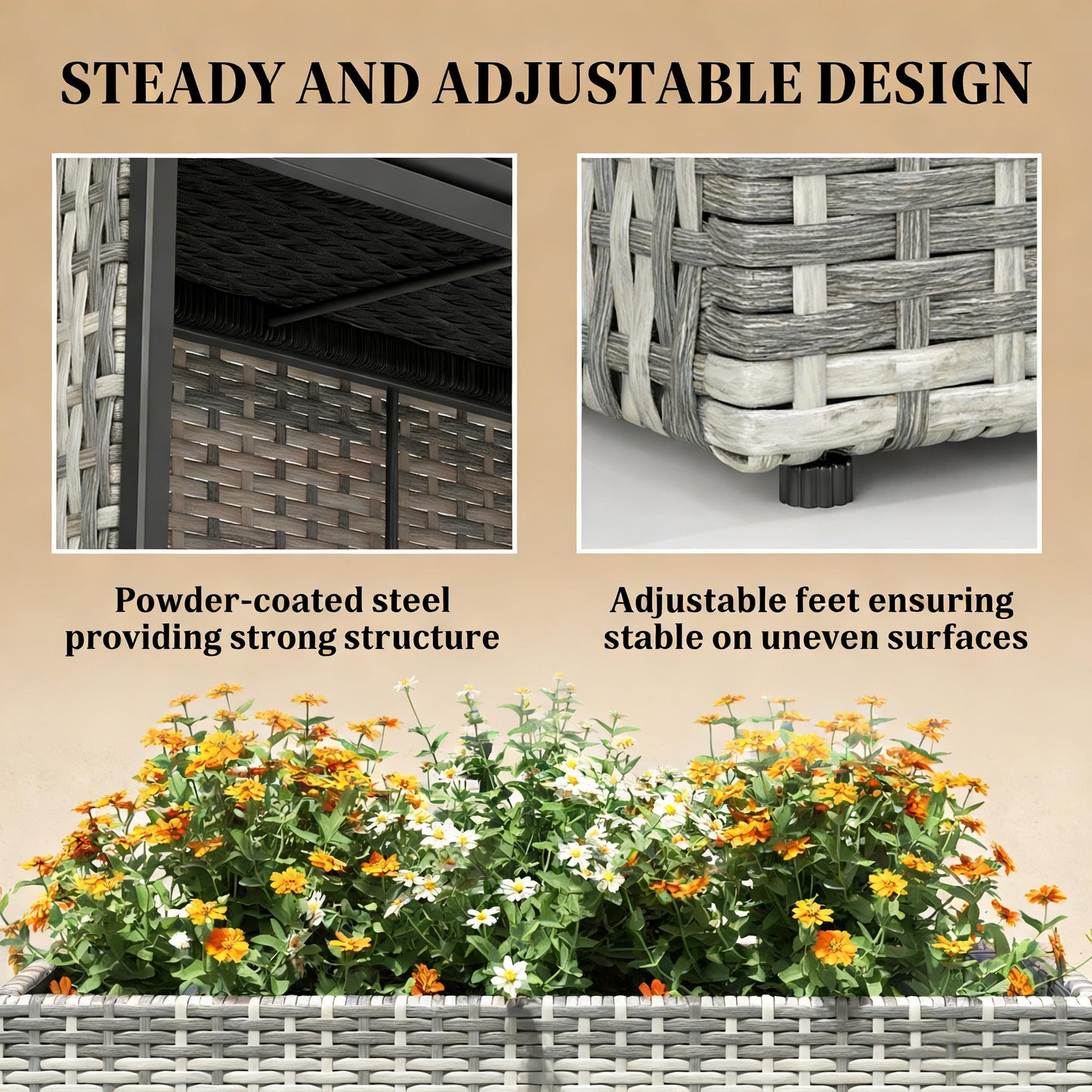 Patio Elevated Planter Box,Raised Garden Bed