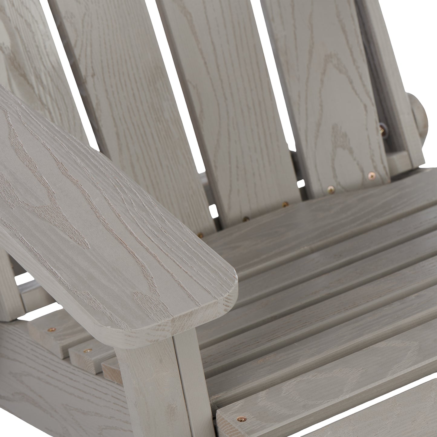 Oversize Embossed Wooden Outdoor Folding Adirondack Chair with Pre-Assembled BackRest & SeatBoard, Wood Patio Chair for Garden Backyard Porch Pool Deck Firepit