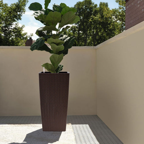 30 in Plastic Flower Pots Planter with Self-Watering Drainage Holes&Inner Trays Outdoor Plant Pot, Water Level Monitor