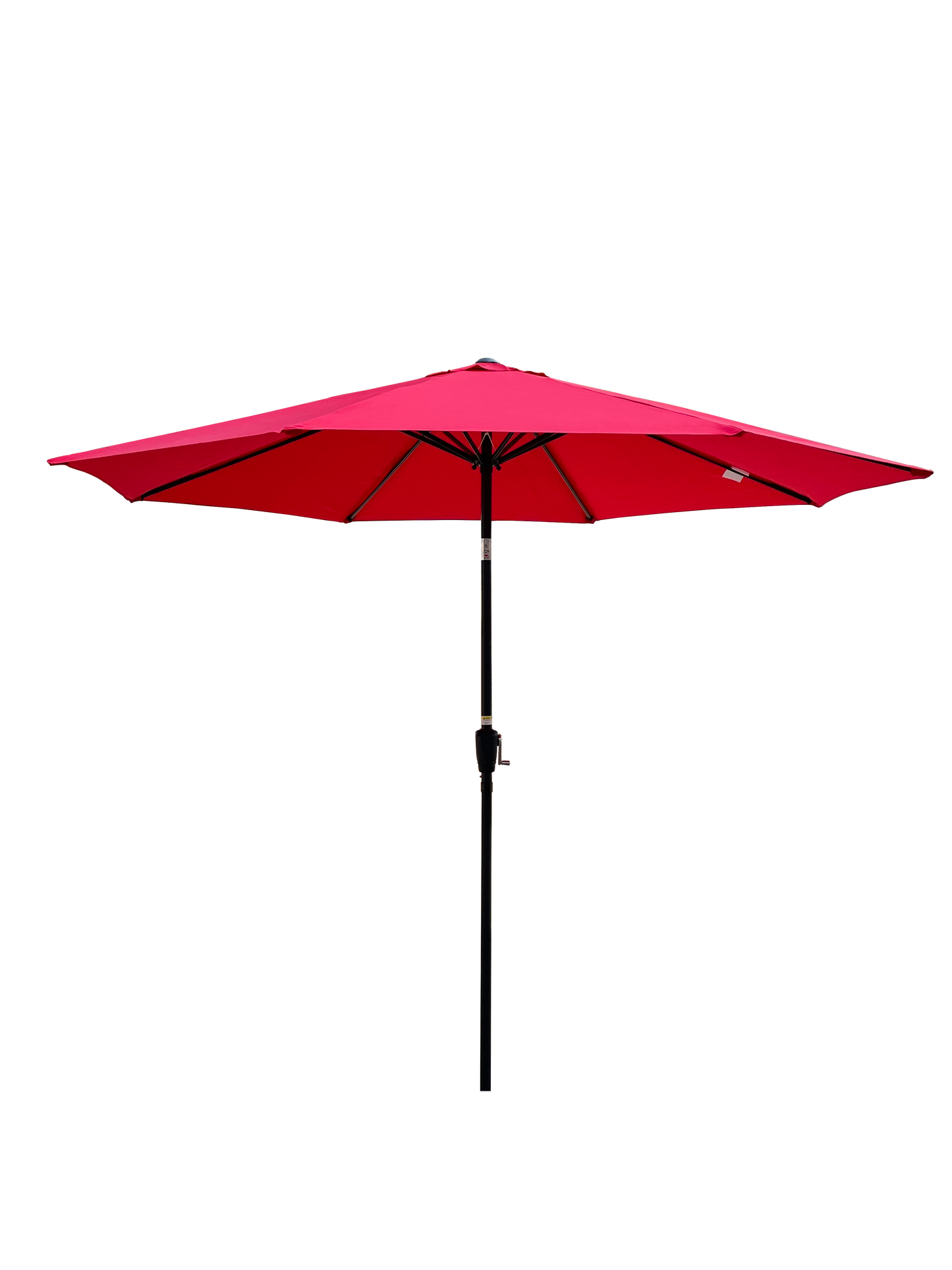 Outdoor Patio Umbrella 10FT(3m) WITHOUT FLAP ,8pcs ribs,with tilt ,with crank,without base, Red,pole size 38mm(1.49inch)