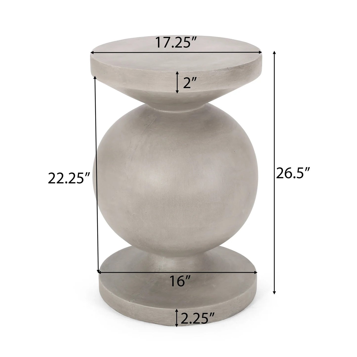 Outdoor Lightweight End Table, Concrete Outdoor Side Table