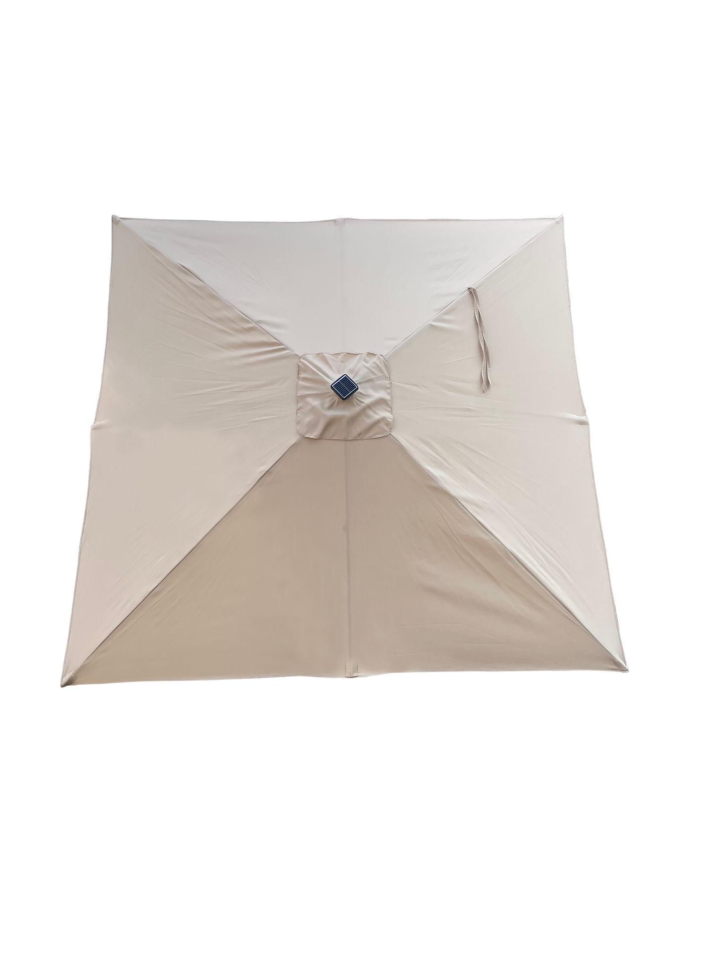 Square 2.5X2.5M Outdoor Patio Umbrella Solar Powered LED Lighted Sun Shade Market Waterproof 8 Ribs Umbrella with Crank and Cross Base for Garden Deck Backyard Pool Shade Outside Deck Swimming Pool