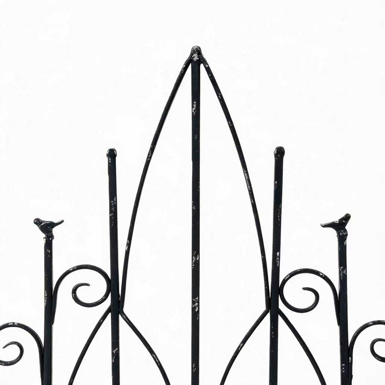 Sungmor 19.69''×67.72''Iron Garden Fence, Pretty Vintage Green Rustic Style Decorative Fence Pannels, Outdoor Yard Landscape Pathway Border Panels Anti Animal Flowers Plants Barrier Climbing Trellis