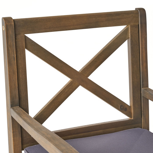 PERLA DINING CHAIR,2PCS with 2 Cushions,grey
