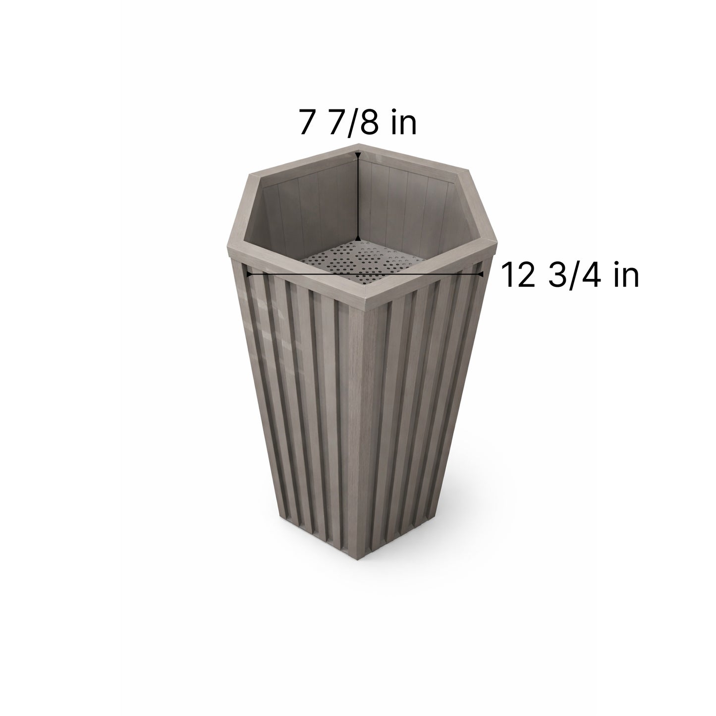 Hexagon Column Planter LG - Grey Brown
