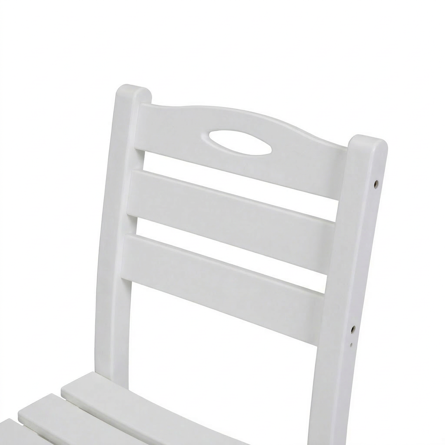 Set of 2 White HDPE Patio Dining Chairs, Armless Outdoor Side Chairs