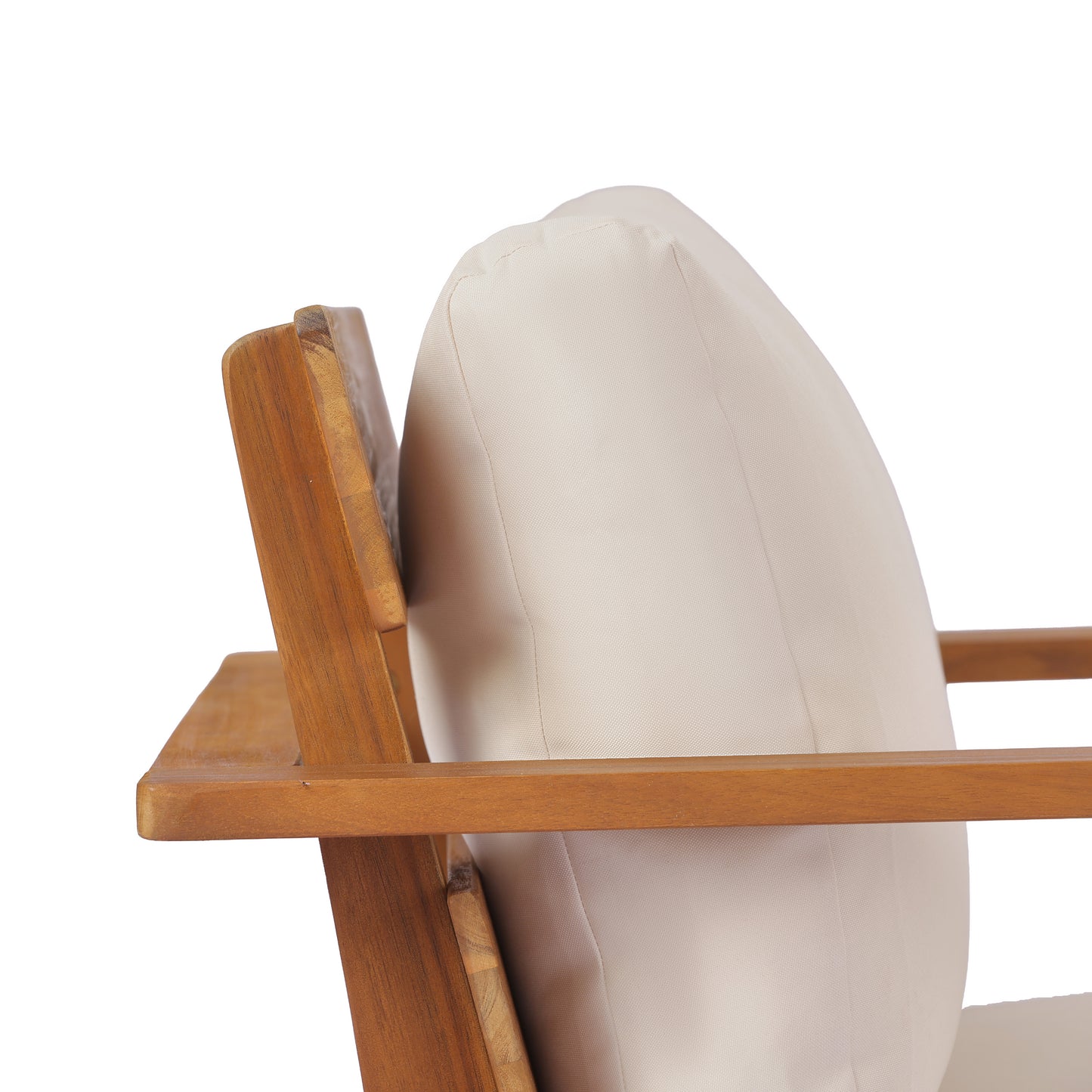 29.5" Mid-Century Modern Acacia Wood Outdoor Club Chair, Patio Armchair with Weather-Resistant Cushions & Solid Hardwood Frame