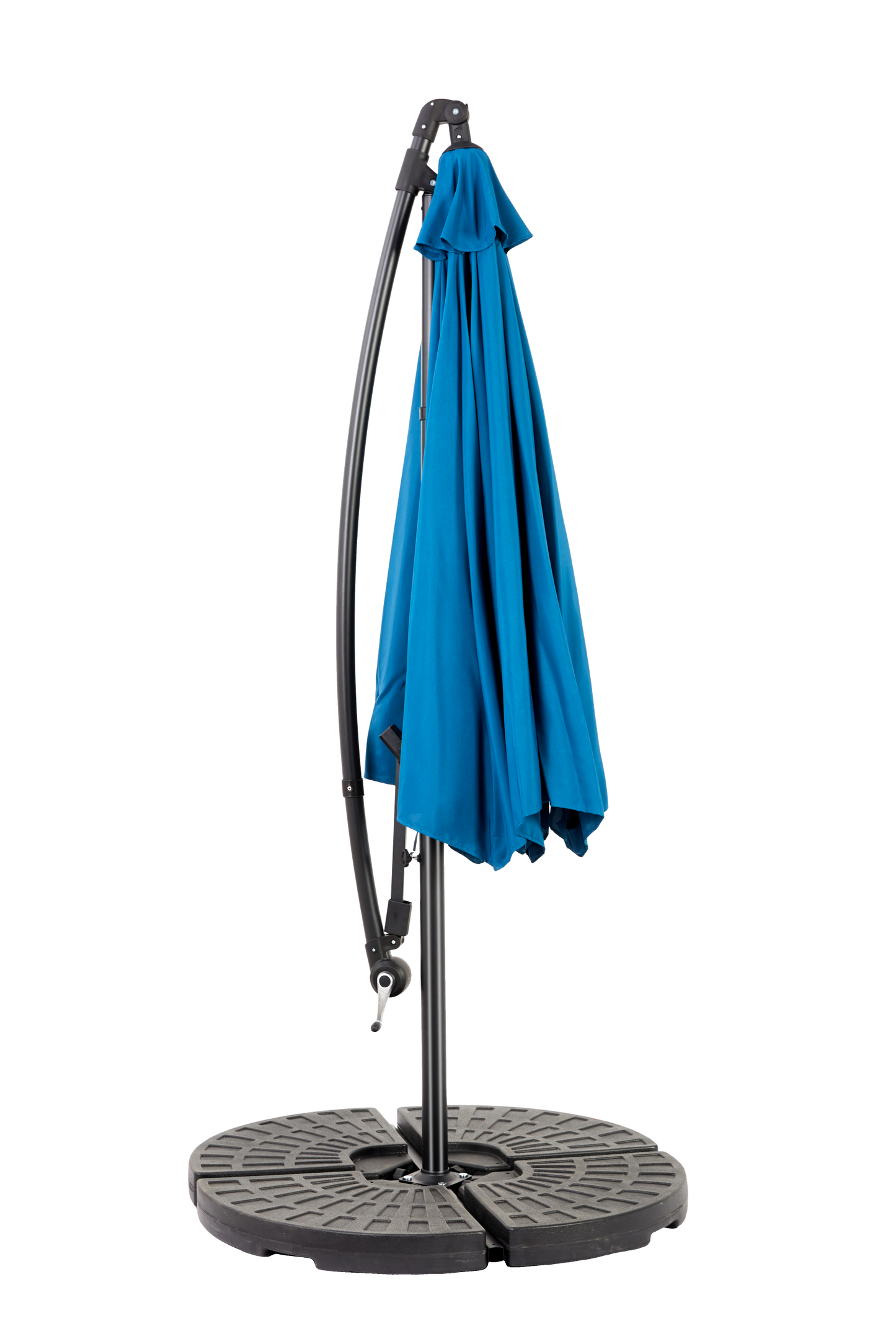 Best Choice Products 10ft Offset Hanging Market Patio Umbrella w/Easy Tilt Adjustment, Polyester Shade, 8 Ribs for Backyard, Poolside - ( Dark blue ) (No Base)
