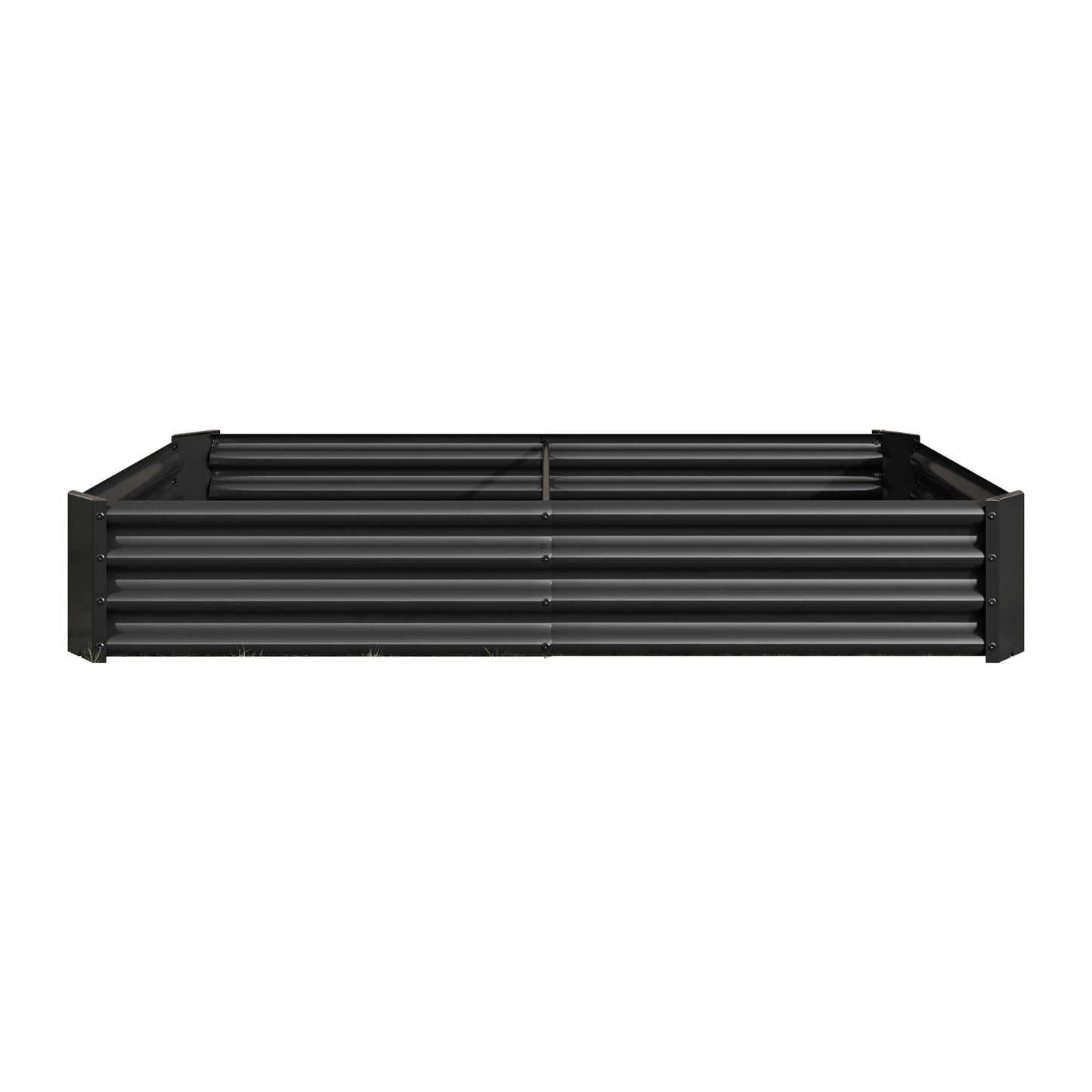 2PCS Black 6×3×1ft Metal Raised Rectangle Garden Planter Beds