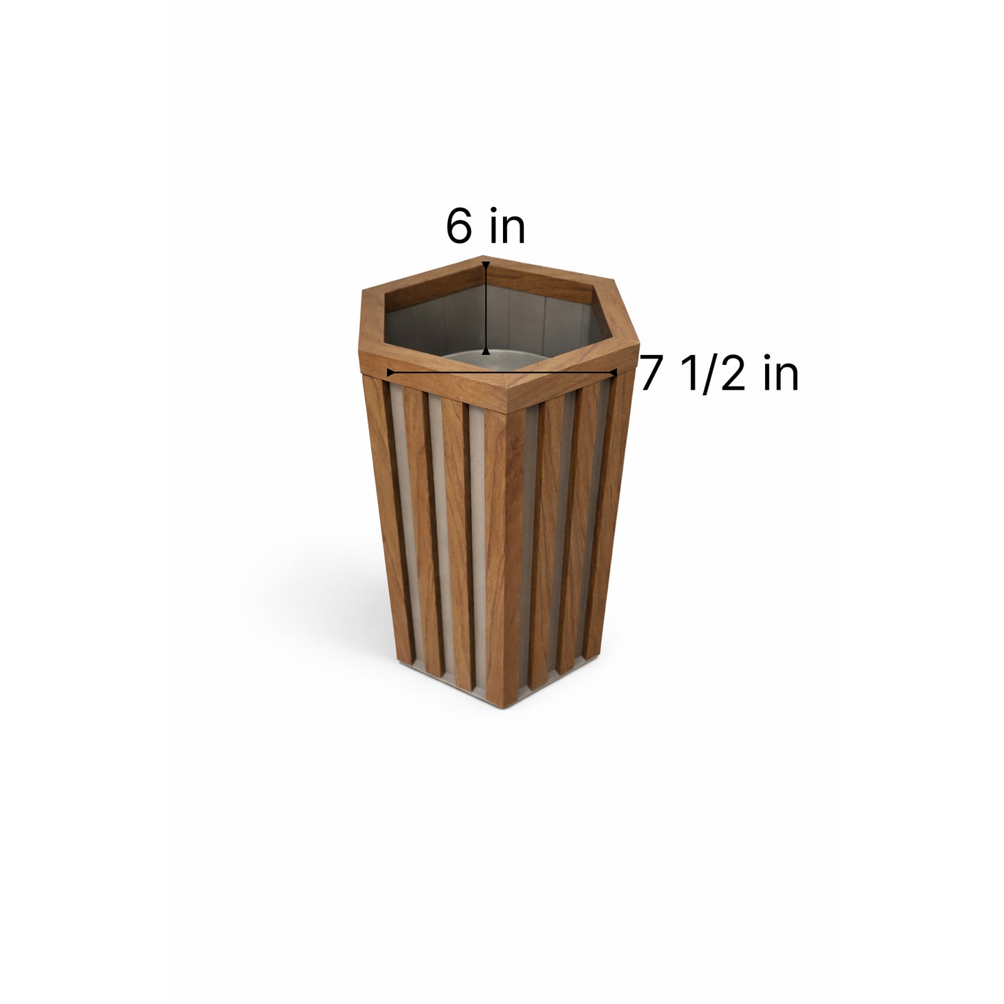 Hexagon Column Planter SM - Medium Brown