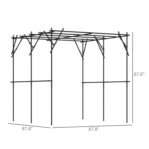 Metal Garden Arch Trellis Plant Trellis Support with Climbing Net for Climbing Plants,Wedding Arch for Ceremony