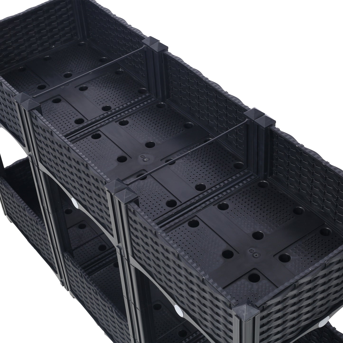 Planter Raised Beds - Elevated Planter Garden Box with Drainage Plug Raised Garden Beds for Vegetable/Flower/Herb Outdoor Standing Planter Beds Gardening Kit,Black,47.2"x15.7"x27.7"