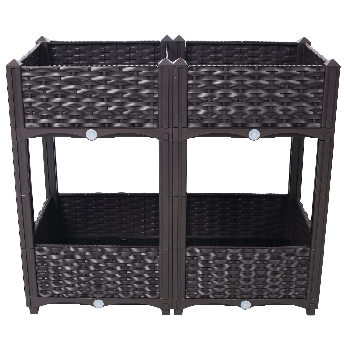Planter Raised Beds - Elevated Planter Garden Box with Drainage Plug Raised Garden Beds for Vegetable/Flower/Herb Outdoor Standing Planter Beds Gardening Kit,Brown,31.5"x15.7"x27.7"