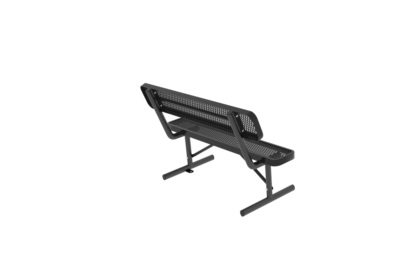 4FT Heavy-Duty Outdoor Metal Park Bench with Backrest, All-Weather Steel Portable Seating, Rust-Proof Commercial Bench for Garden, Patio, Yard, Deck, Parks & Shopping Malls
