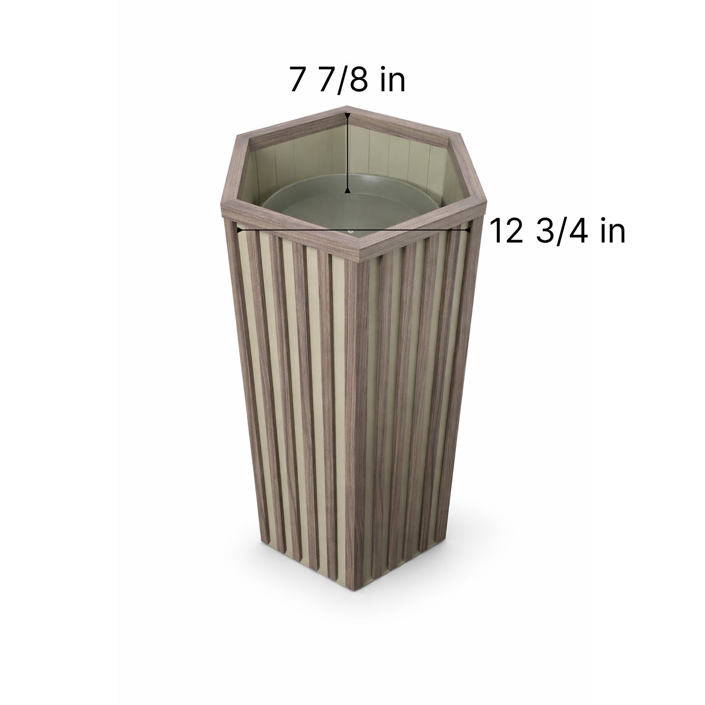 Hexagon Column Planter LG - Ash Brown