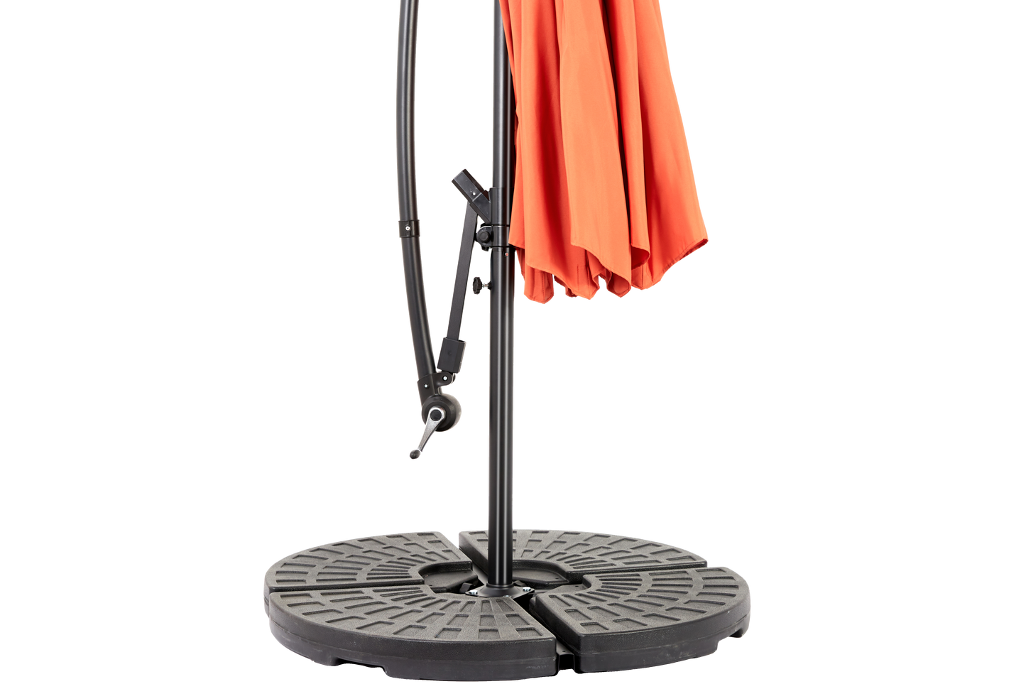 Best Choice Products 10ft Offset Hanging Market Patio Umbrella w/Easy Tilt Adjustment, Polyester Shade, 8 Ribs for Backyard, Poolside - (orange )(No Base)
