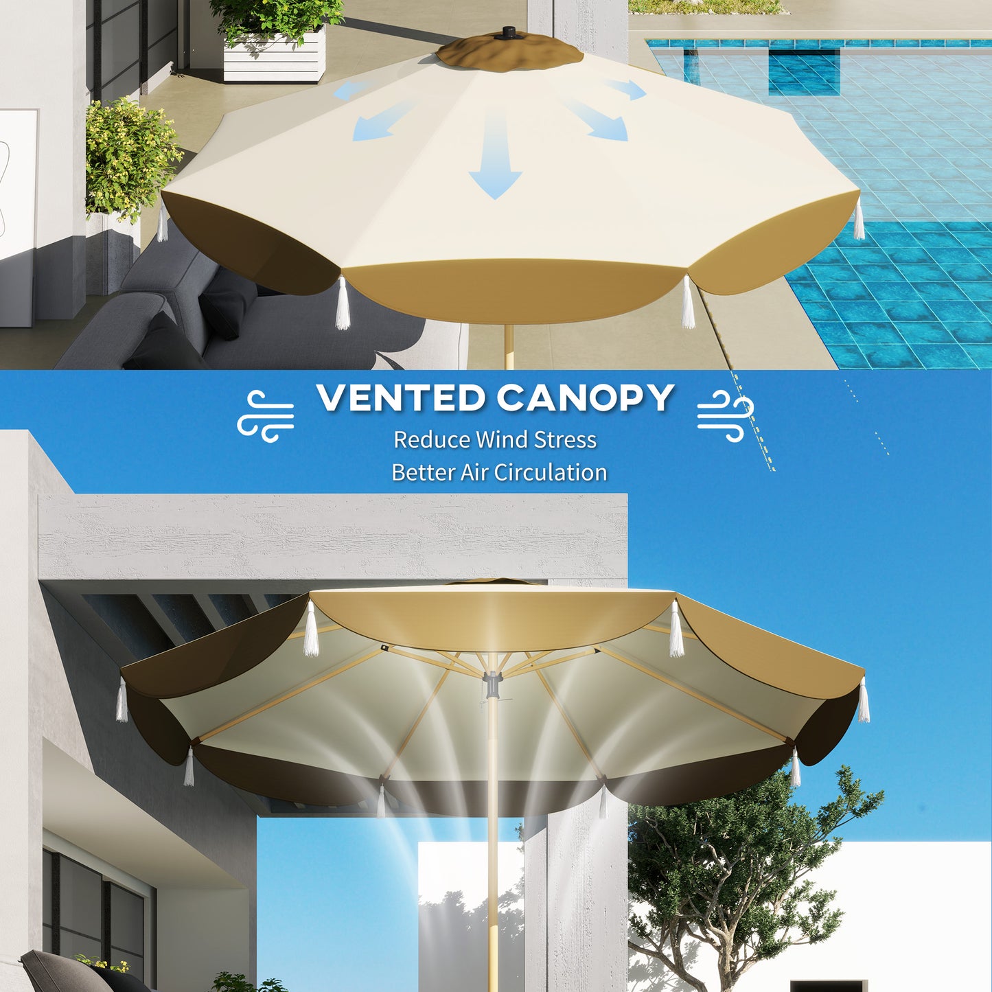 Vented Patio Table Umbrella,Outdoor Umbrella,Patio Umbrella