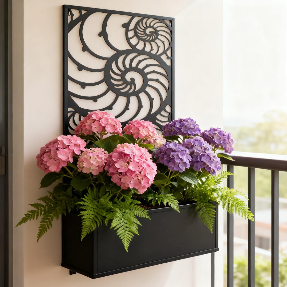 Freestanding or Wall Mounted Flower Bed,Metal Garden Bed with Trellis for Climbing Plants