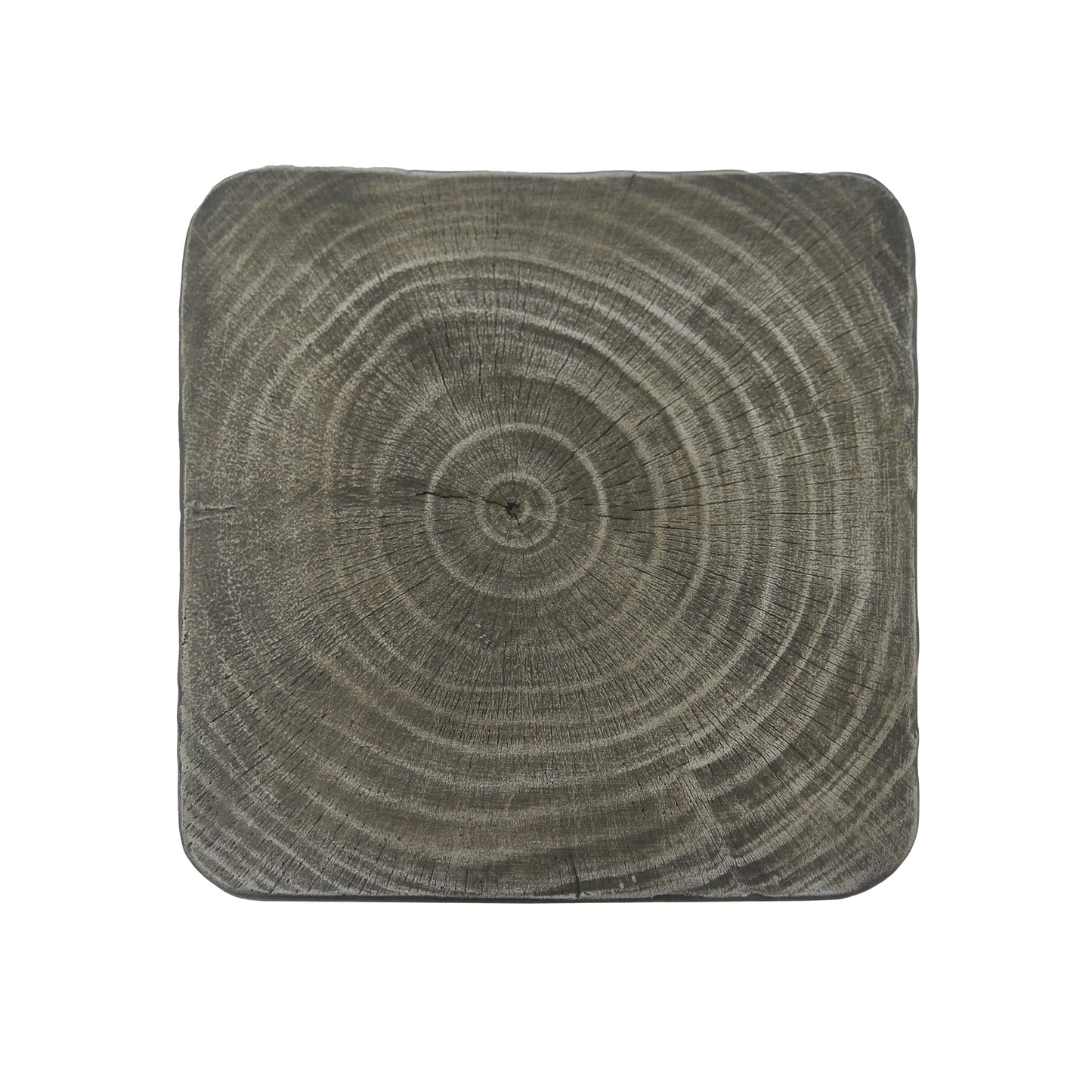 Outdoor Side Table,Twist Shape End Table,Decorative Accent Table,Garden Stool Table for Patio Balcony Beach Pool Side,Lightweight Concrete,Wood Like Texture,Grey Color
