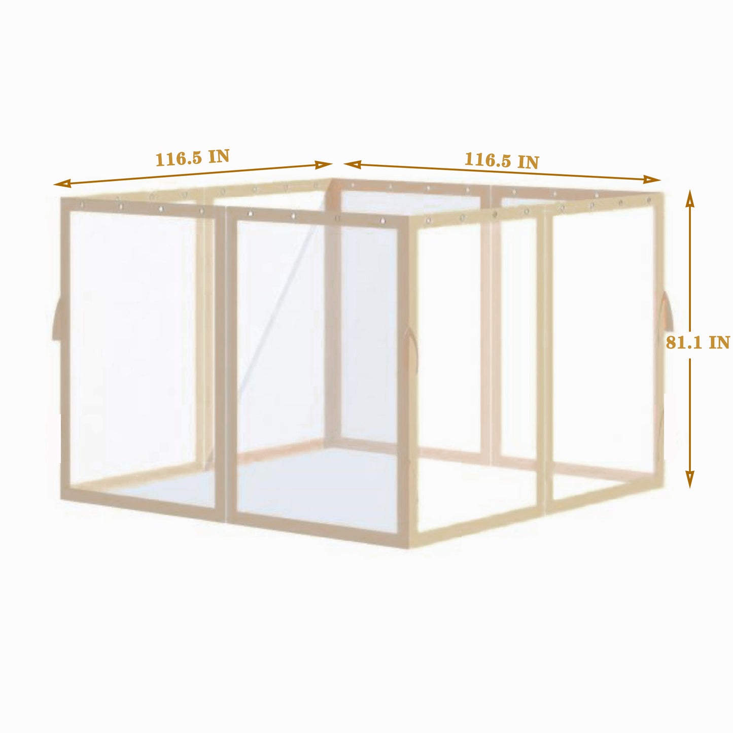 10x10 Ft Gazebo Replacement Mosquito Netting with Zippers, 4-Side Mesh Walls for Patio Gazebos