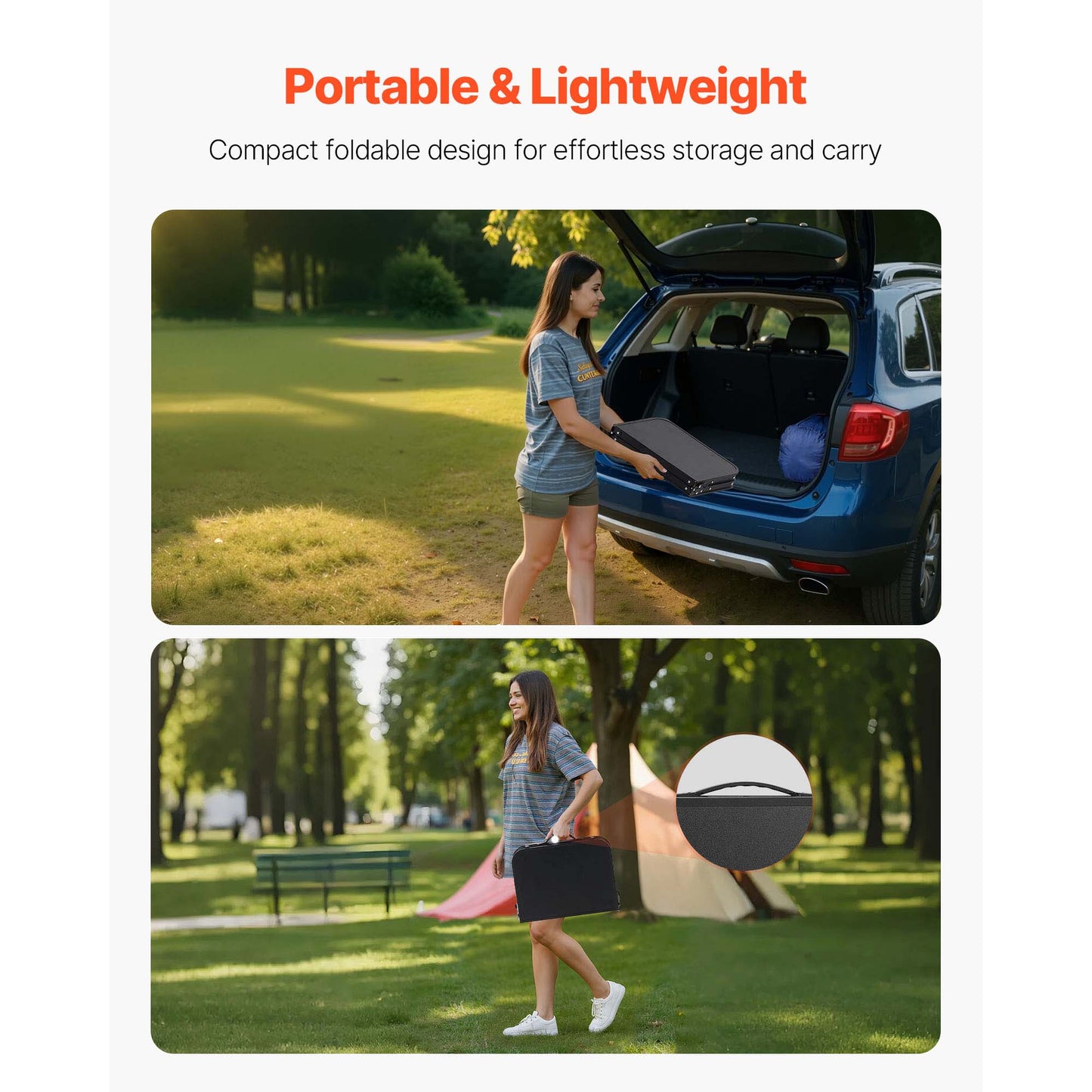 2ft Folding Portable Camping Table Aluminum Outdoor Table Adjustable Height