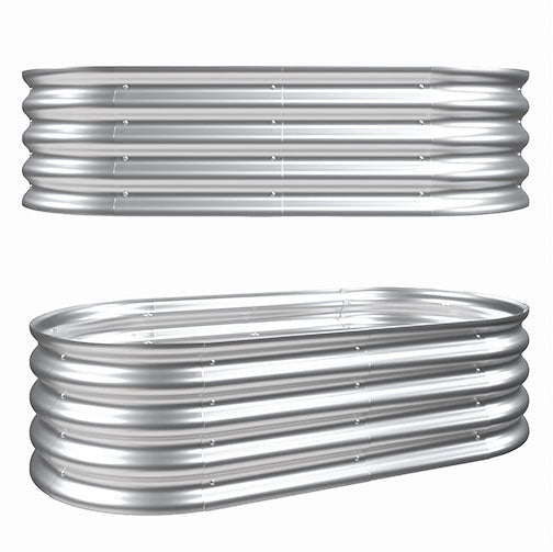 2Pcs 4x2x1ft Raised Garden Bed Kit, Galvanized Planter Raised Garden Beds for Outdoor for Vegetables,Flowers &Herbs, Heavy Duty, Rust-Resistant, Easy Assembly