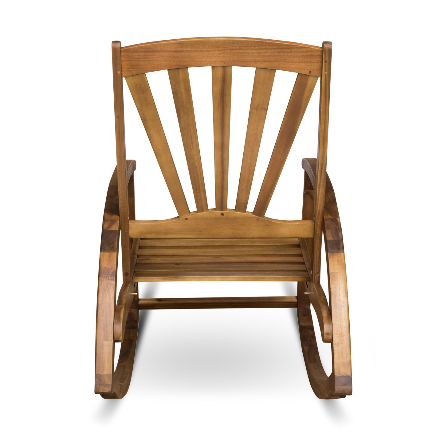 Outdoor Acacia wood Rocking Chair with Retractable foot panel,Rocker Patio Rocking Chair for Porch, Patio, Balcony,