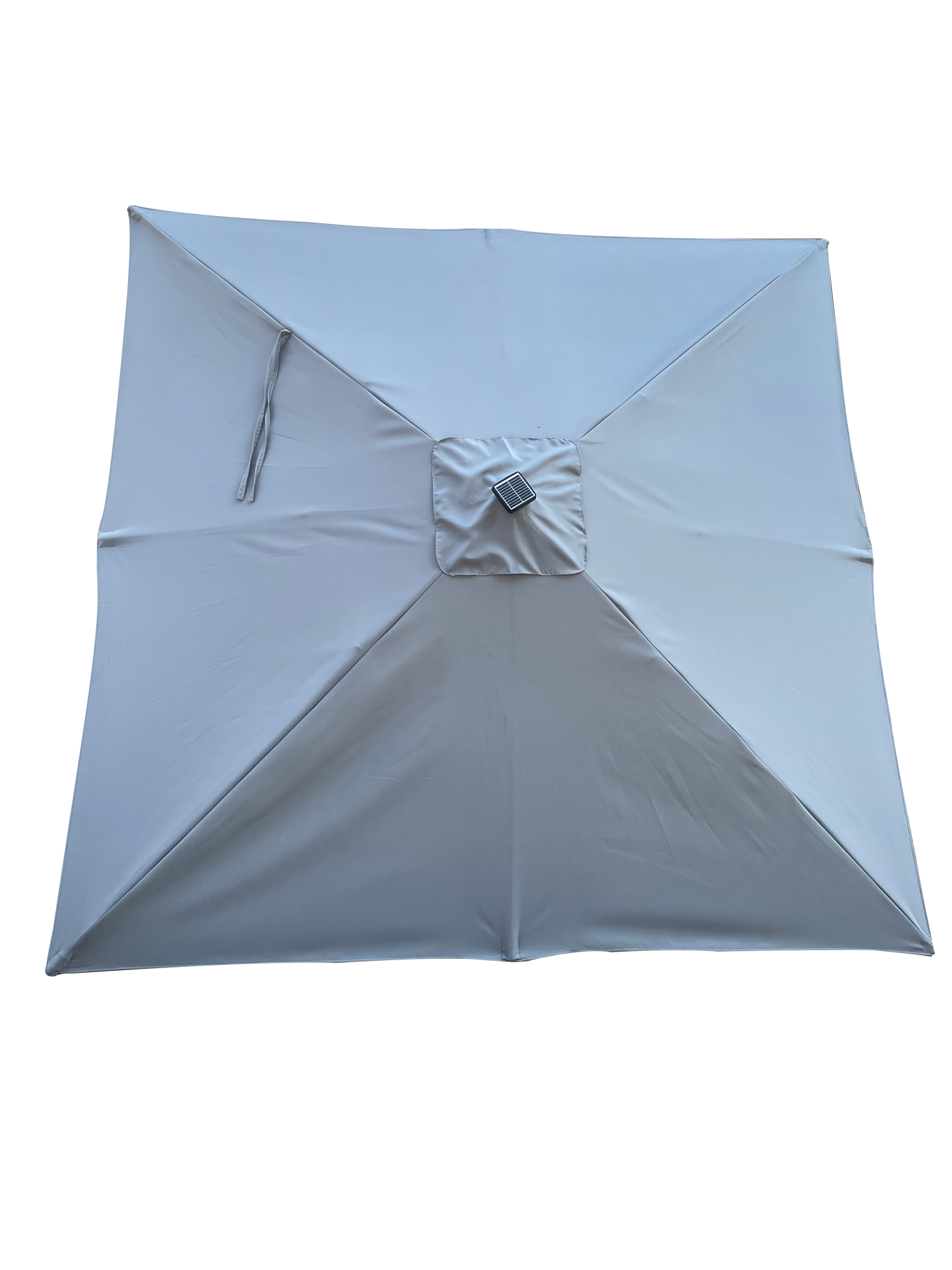 Square 2.5X2.5M Outdoor Patio Umbrella Solar Powered LED Lighted Sun Shade Market Waterproof 8 Ribs Umbrella with Crank and Cross Base for Garden Deck Backyard Pool Shade Outside Deck Swimming Pool