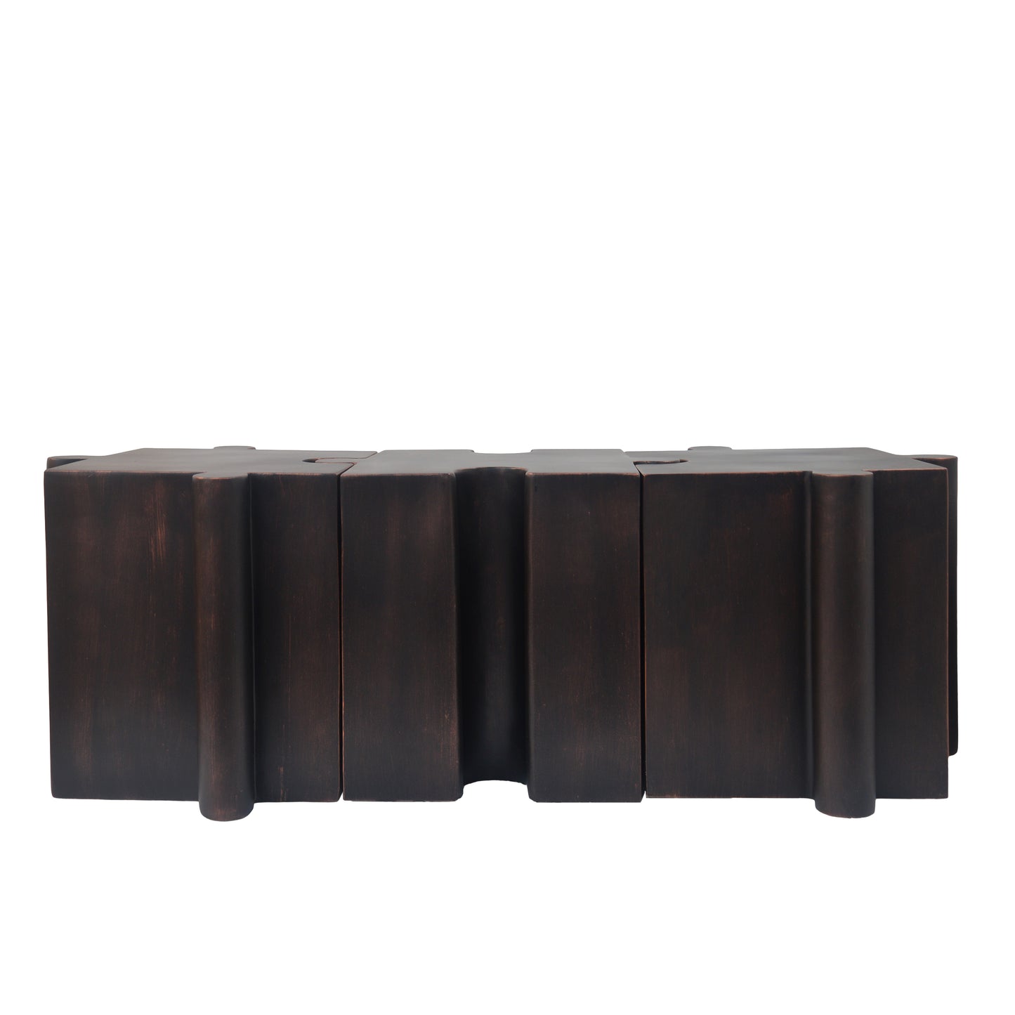 Puzzle Art Side Table, Modular Concave Edge MGO Table - Buy Singles or Combine for Custom Layouts, Indoor & Outdoor,Antique Copper Color