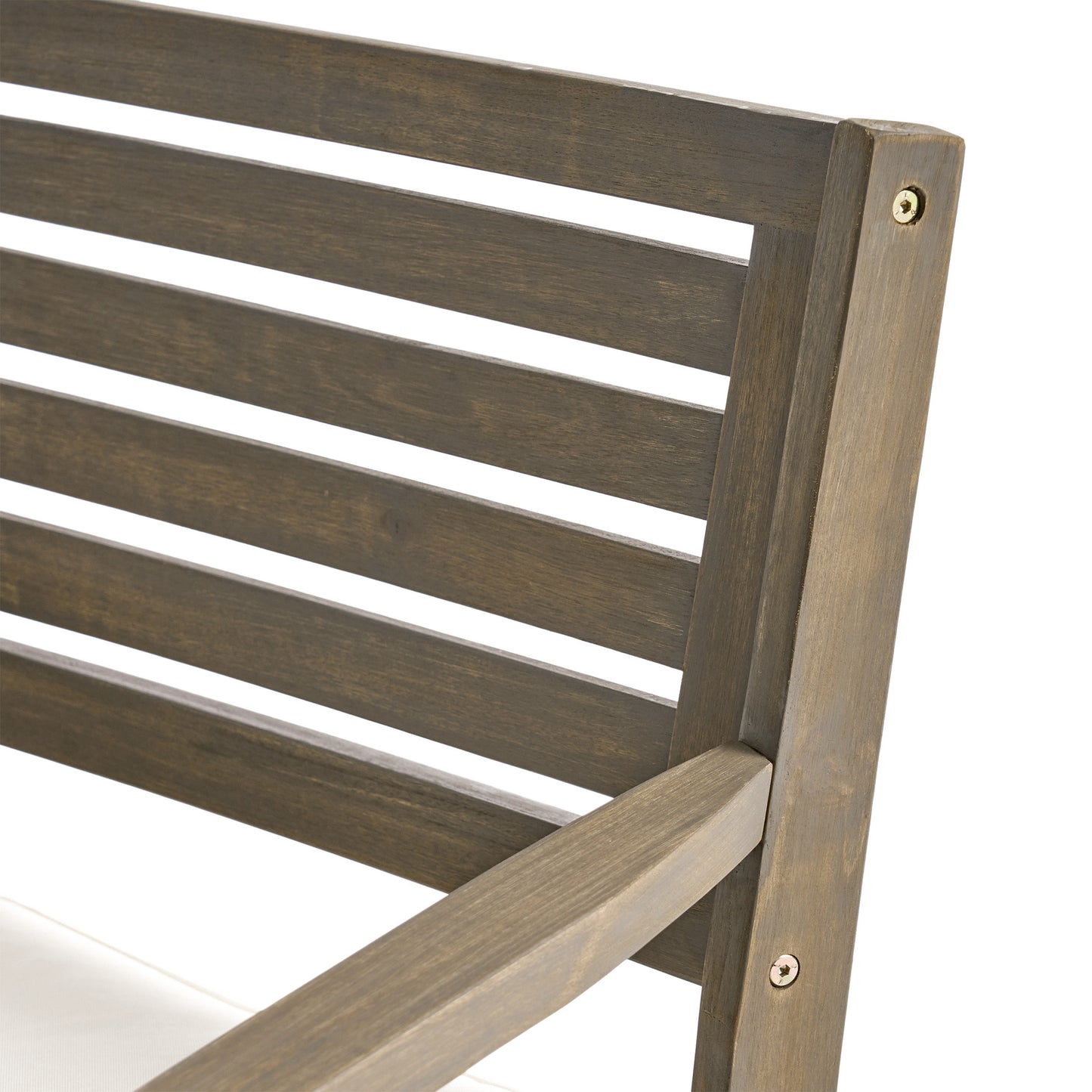 Helen Outdoor Acacia Wood Dining Chair, Gray and Crème(Set of 2)