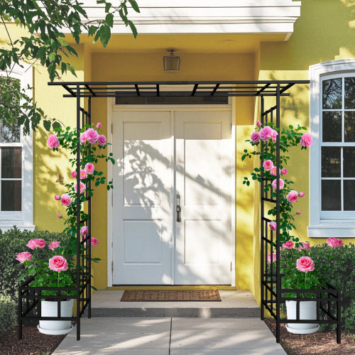 101.97 in. x 68.11 in. Grande Metal Arbor, Garden Arch Arbor Trellis, Wedding and Event Decoration, Garden Trellis