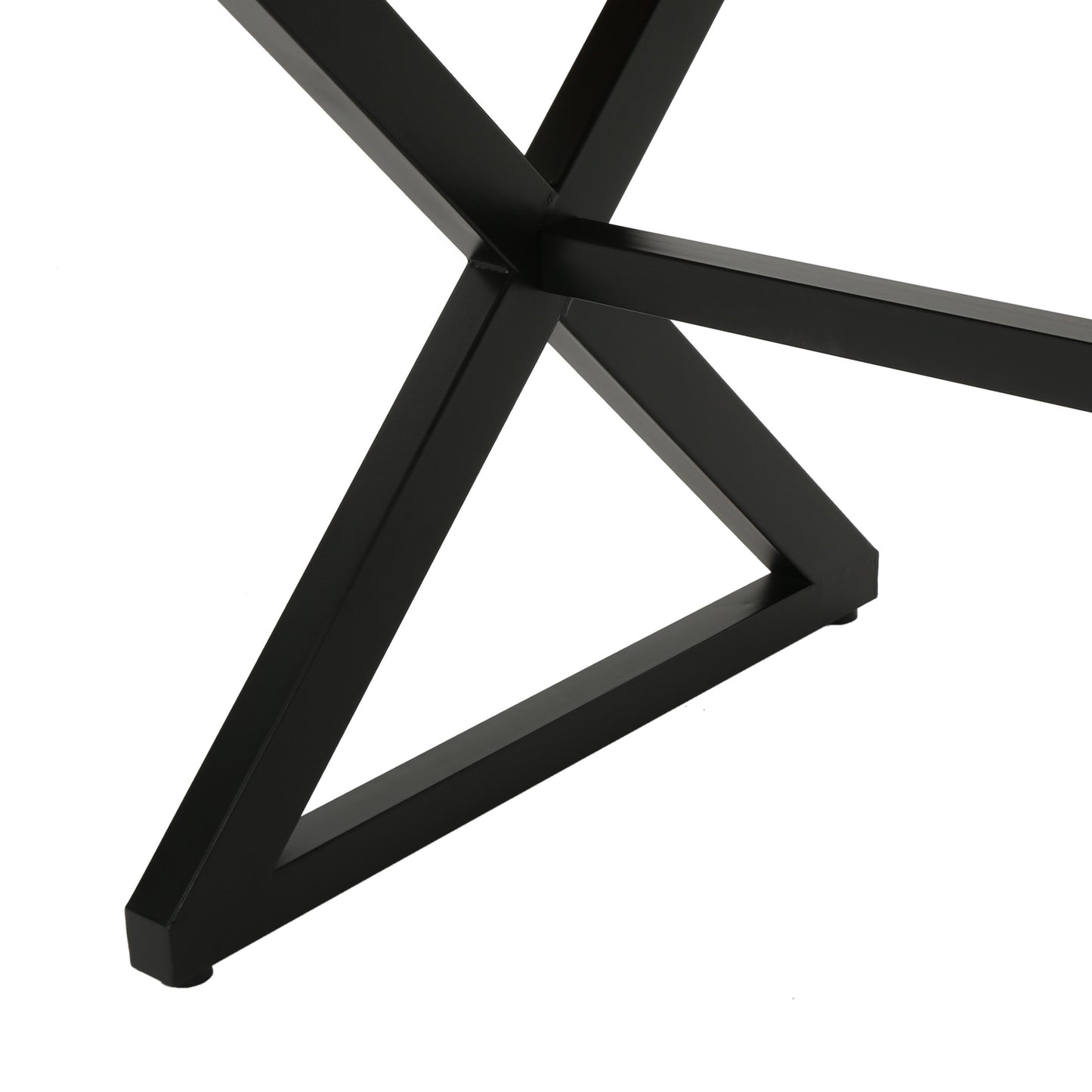 Rolando Outdoor Aluminum Dining Table with Steel Frame, Brown / Black