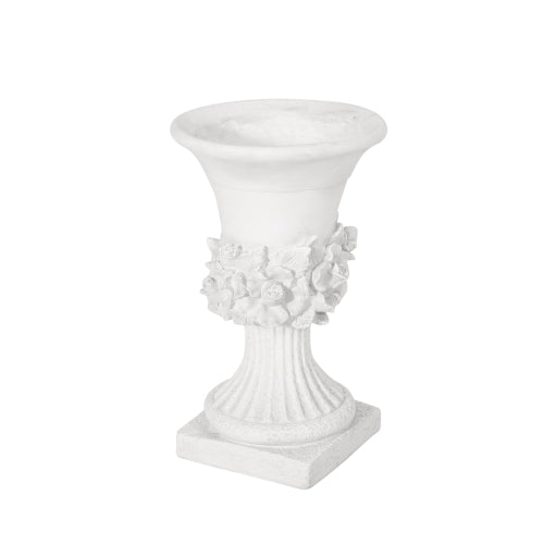Large Light Metal Magnesium Oxide Indoor/Outdoor Planter (11.75 in. W x 19.5 in. H) Deluxe Pedestal