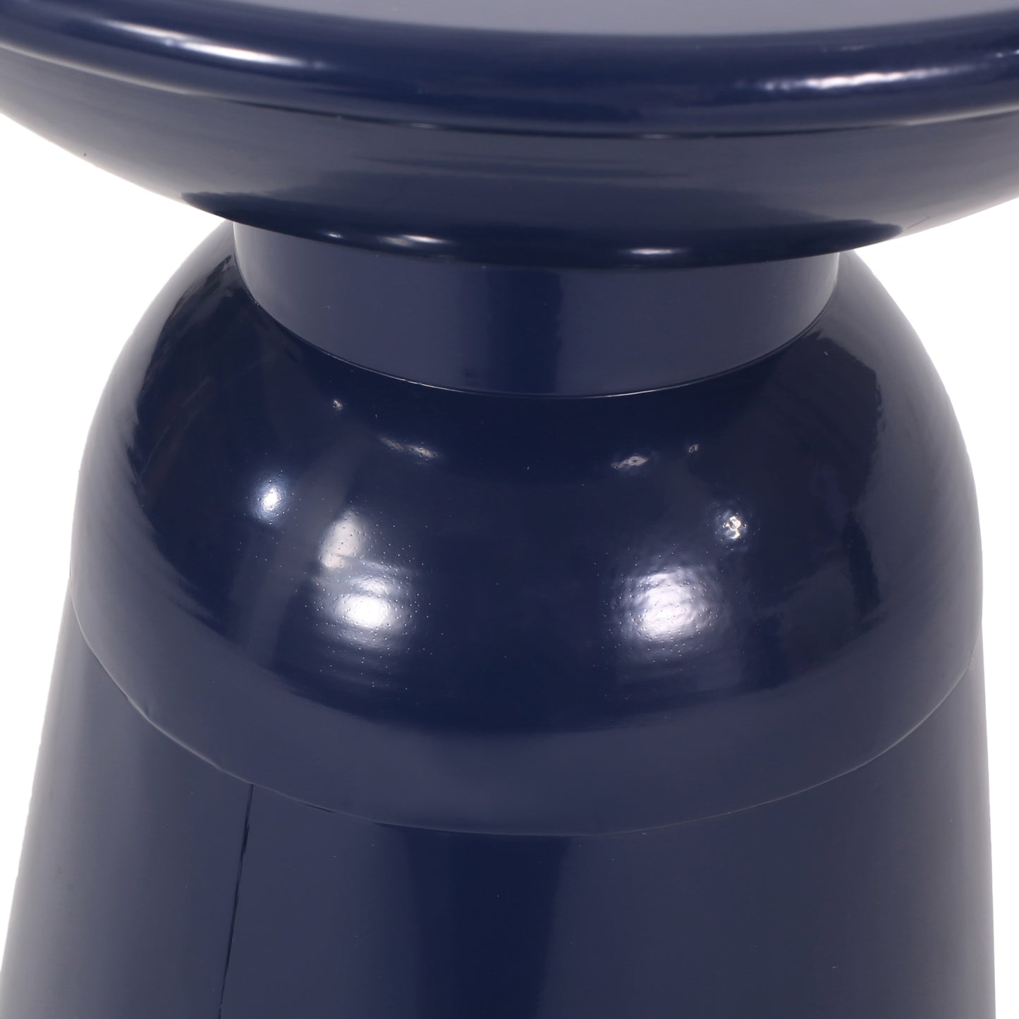 Serenita Outdoor Iron Side Tables with Flared Design, Set of 2 , Navy Blue