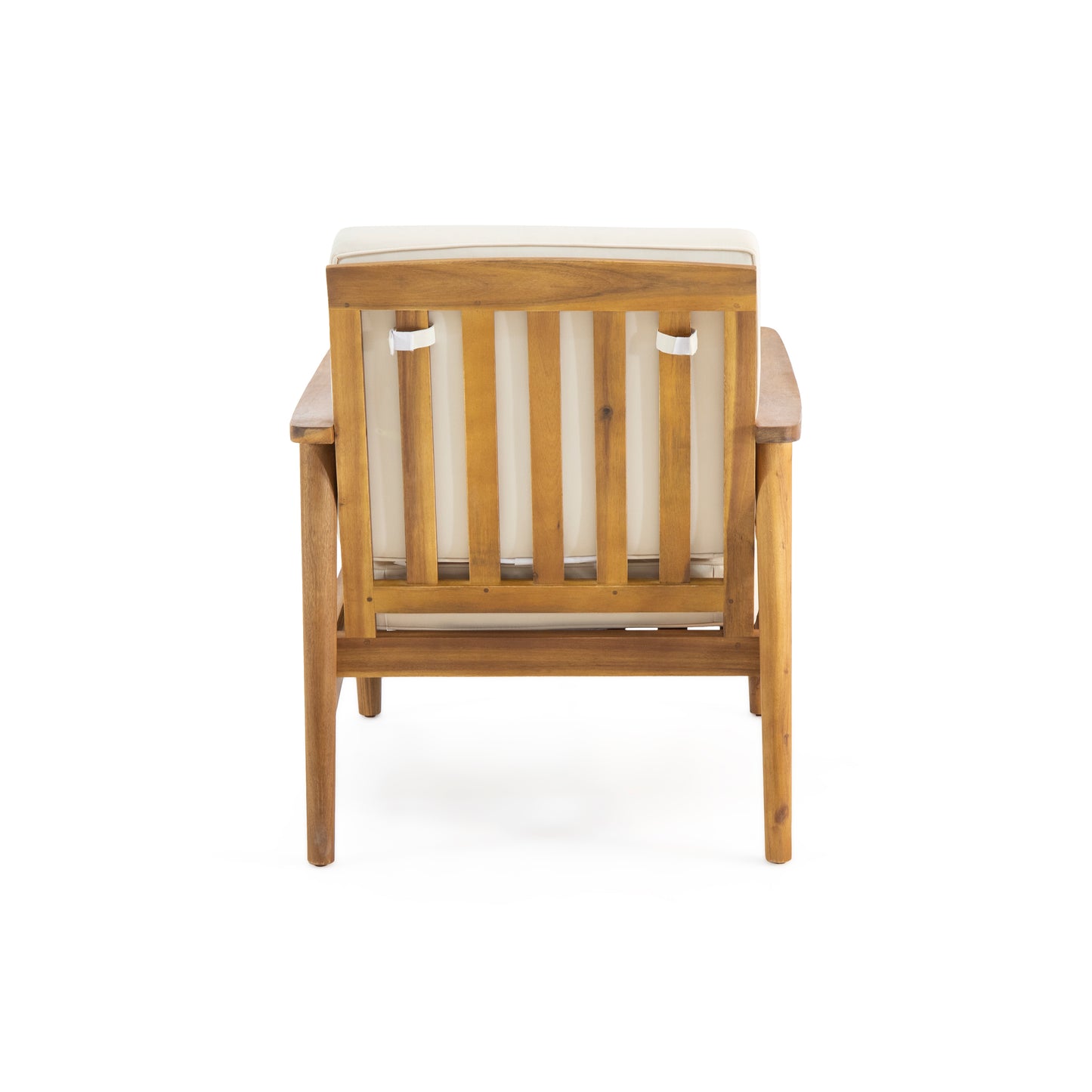 Club Chairs Laurent 500lbs Capacity Acacia Outdoor, Teak Finish Patio Furniture Sets with Thick Cushion, Appropriate for Garden Porch