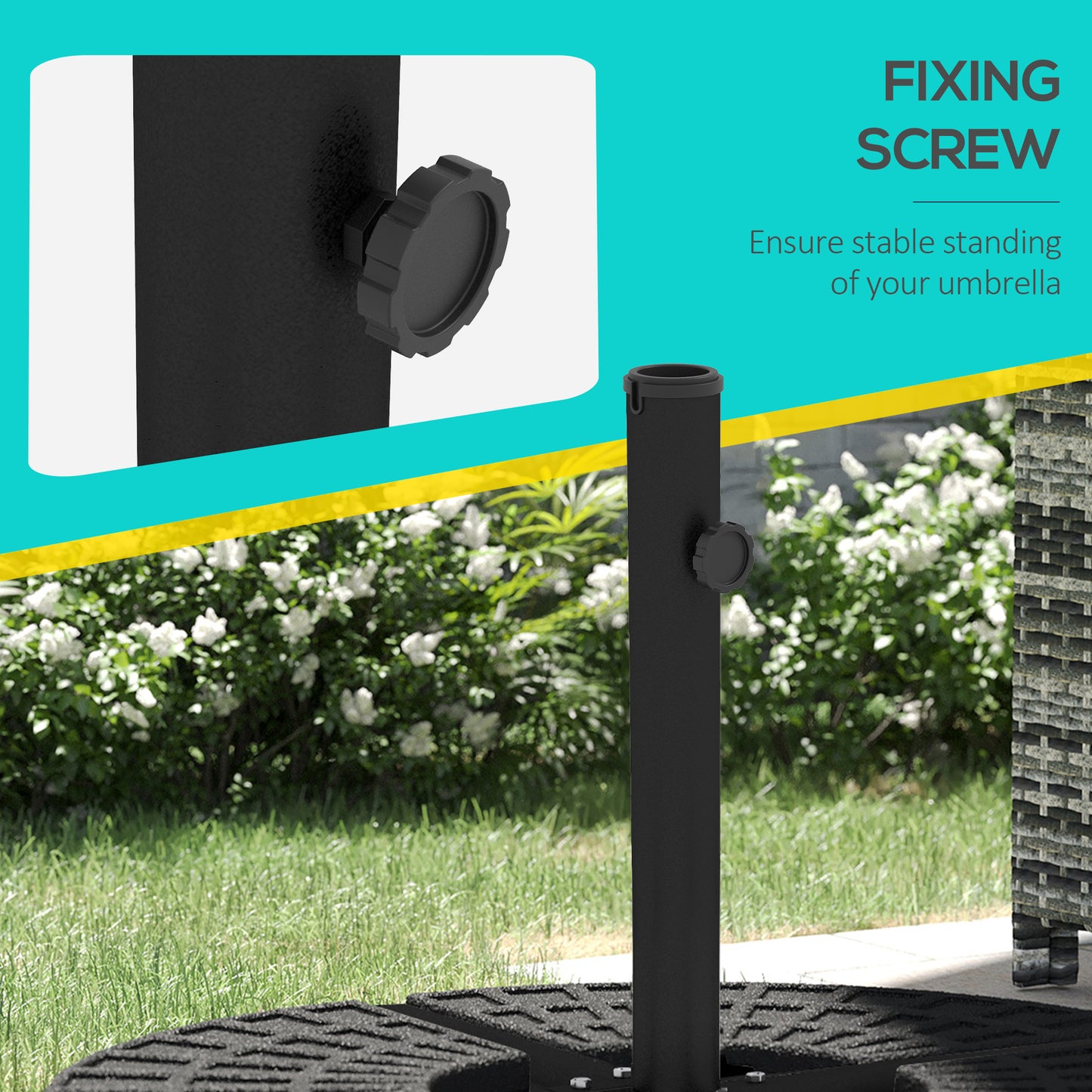 Outsunny Outdoor Universal Cross Brace Stand for Small Offset Umbrella or Large Market Umbrella, Cross Umbrella Base for Patio Umbrella, Black