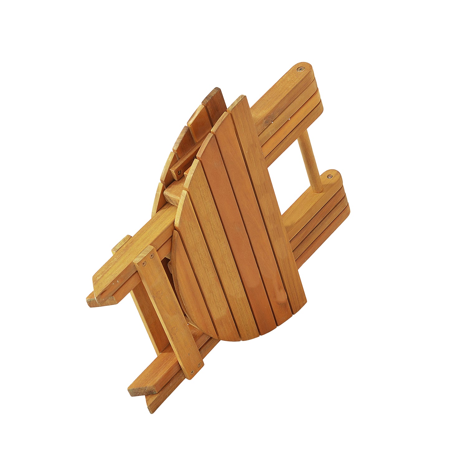 NO INSTALLATION REQUIRED, FOLDABLE AND ADJUSTABLE OUTDOOR ACACIA WOOD SIDE TABLE (TEAK FINISH)