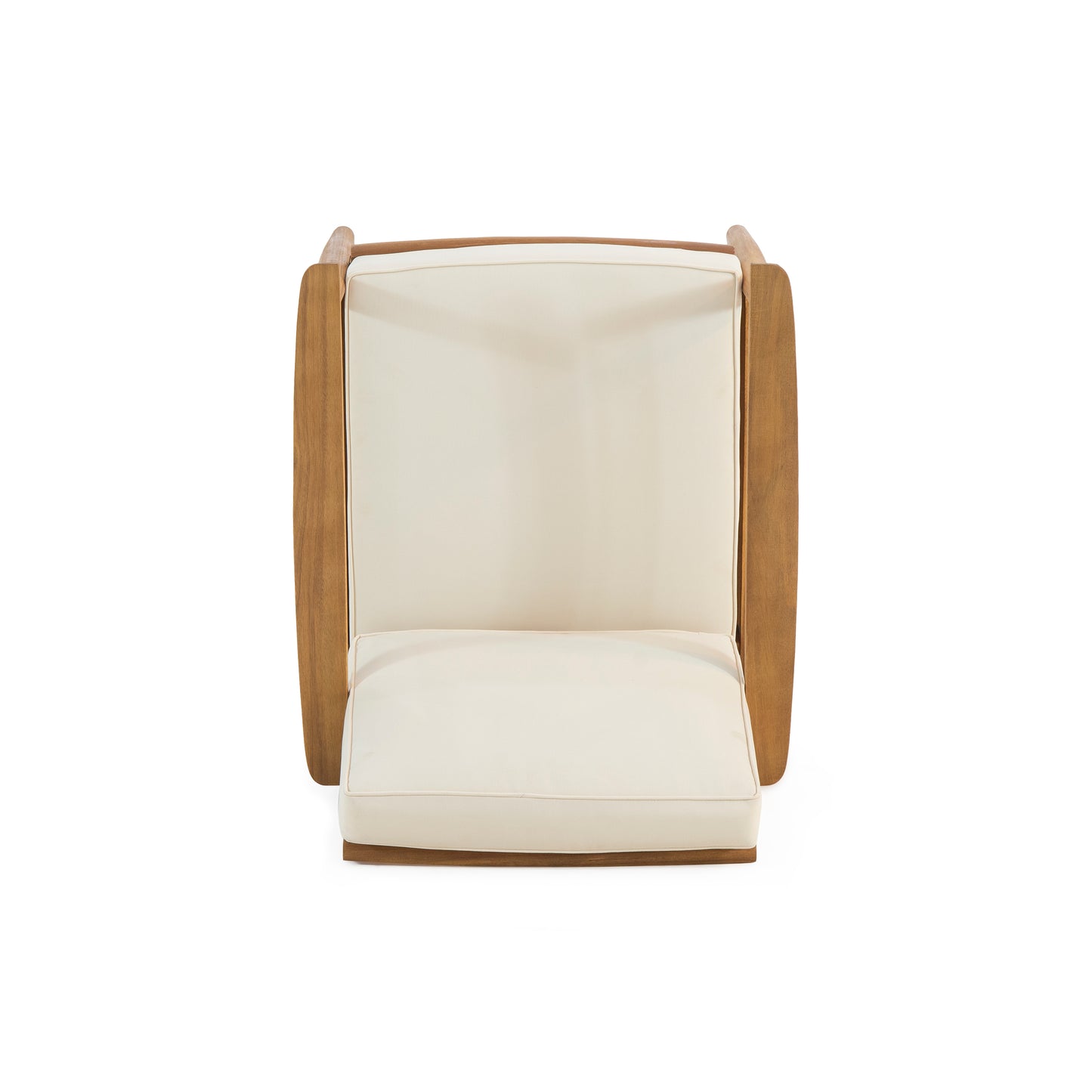 Club Chairs Laurent 500lbs Capacity Acacia Outdoor, Teak Finish Patio Furniture Sets with Thick Cushion, Appropriate for Garden Porch