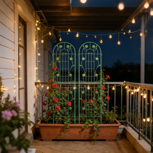 57 in. Green Heavy-Duty Rustproof Metal Garden Plant Support Tall Wall Climbing Trellis (2-Pack)