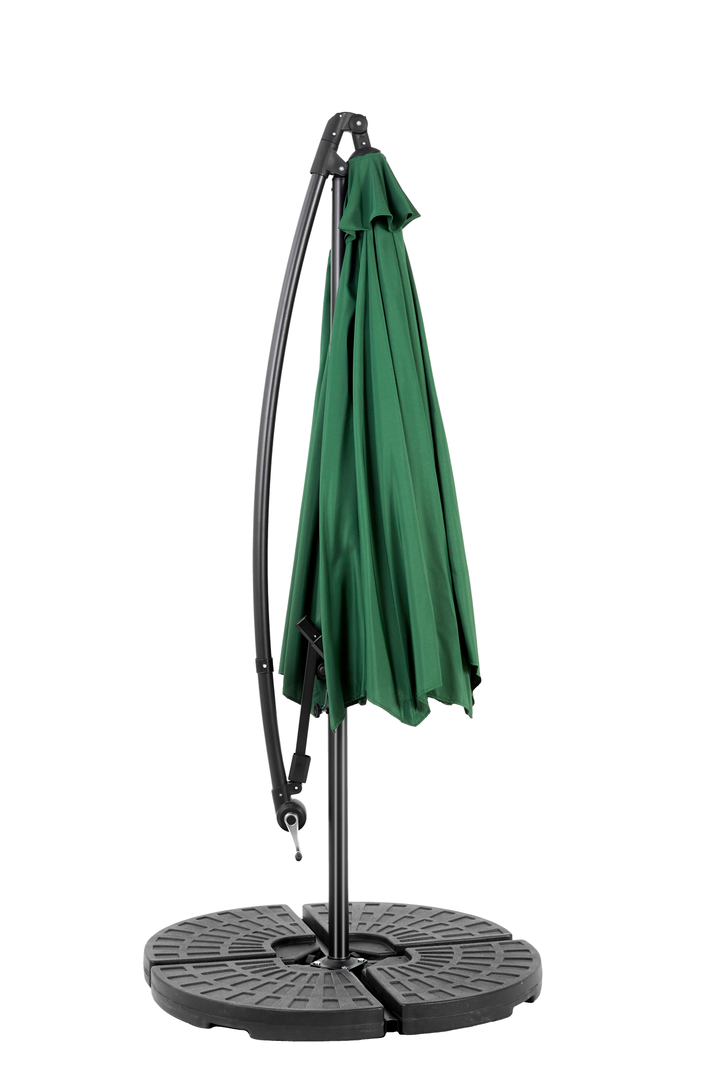 Best Choice Products 10ft Offset Hanging Market Patio Umbrella w/Easy Tilt Adjustment, Polyester Shade, 8 Ribs for Backyard, Poolside   -  ( Dark green )(No Base)