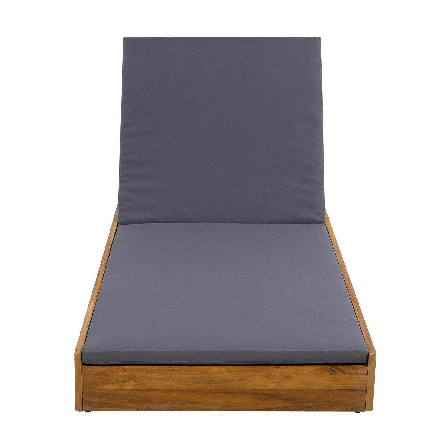 LOUNGE CHAISE SET,ACACIA WOOD WITH WATER-RESISTANT LOUNGE CUSHIONS (Dark Grey/ & 2 INCH THICK) - MATCHING CREAM/LEAF COCONUT VERSION AVAILABLE