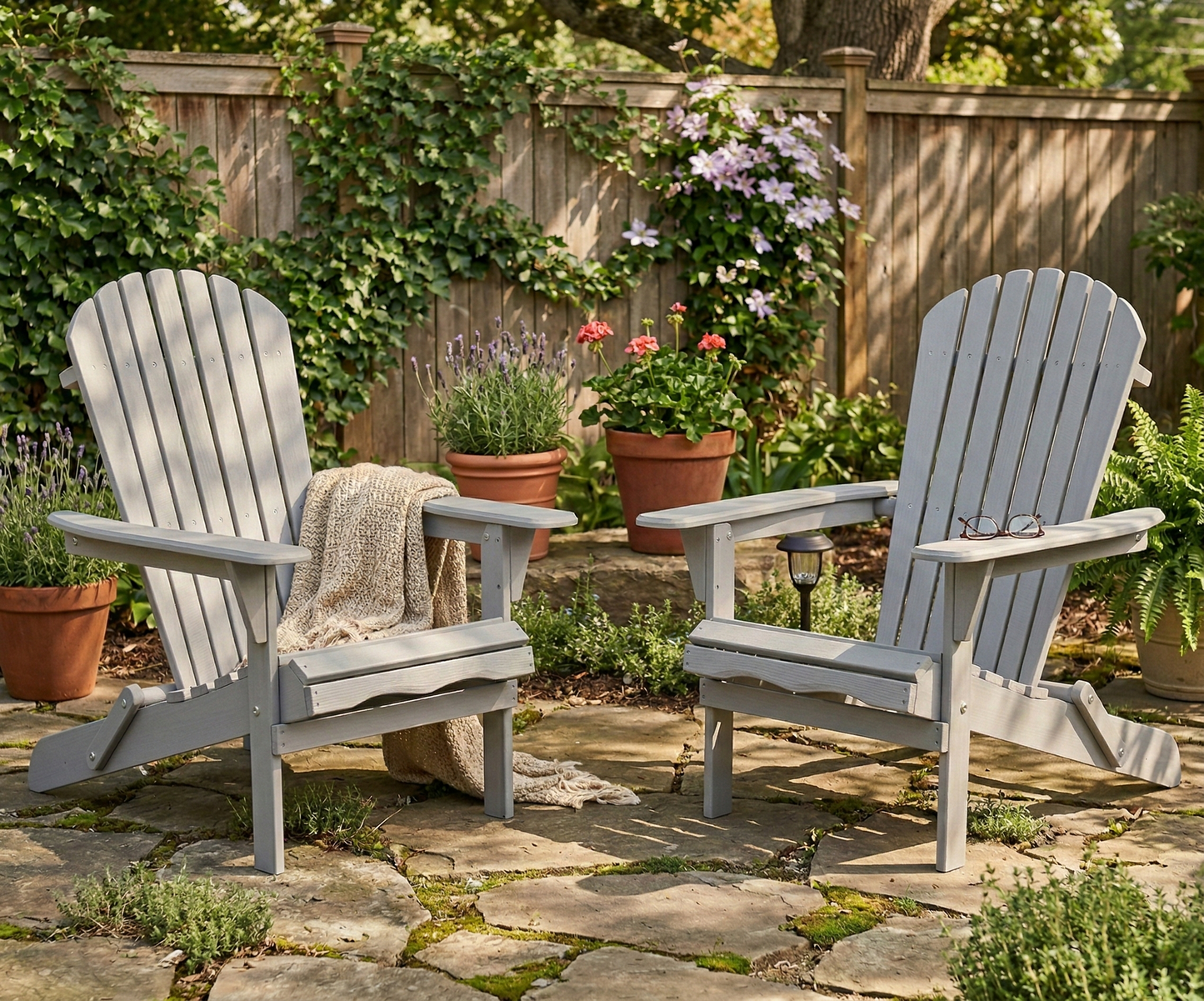Wood Lounge Patio Chair for Garden Outdoor Wooden Folding Adirondack Chair Set of 2 Solid Wood Lounge Patio Chair for Garden, Lawn, Backyard,