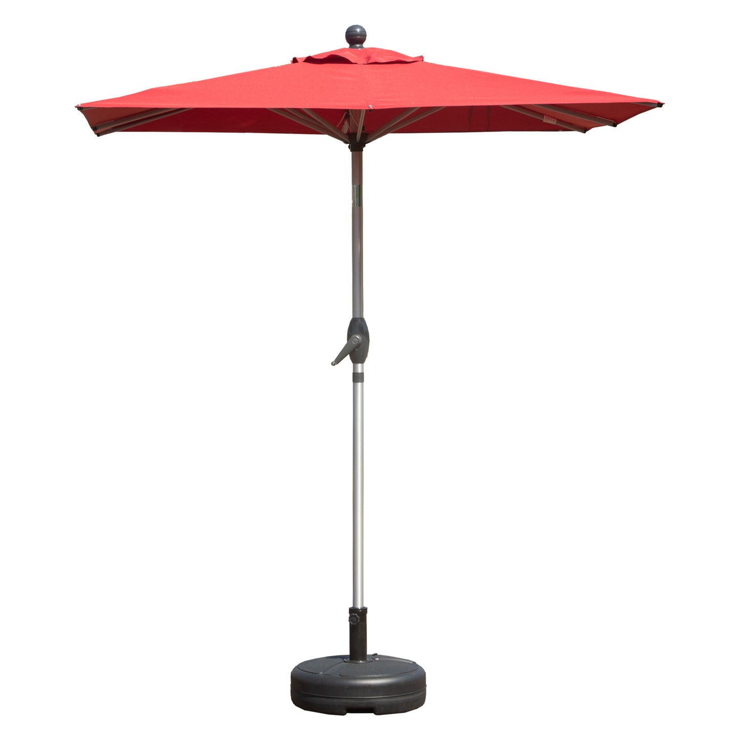 Rectangle Patio Umbrella with Crank Lift and Tilt Function, Brick Red (Base not included)