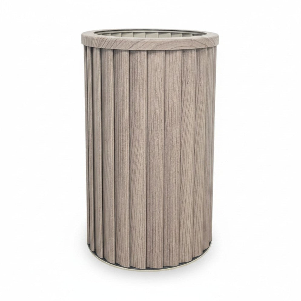 Round Strata Column Planter MD - Ash Brown